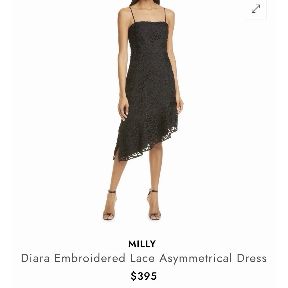 Elegant Little Black Dress Asymmetrical Hem Cocktail Sz 4‎ Date Formal Wedding